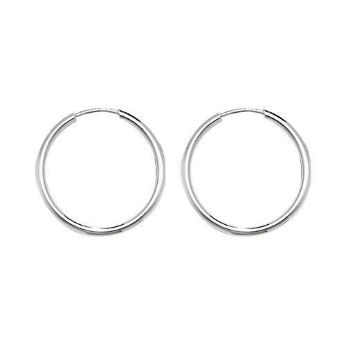 silver 18 mm round hoop earrings - Carathea jewellers