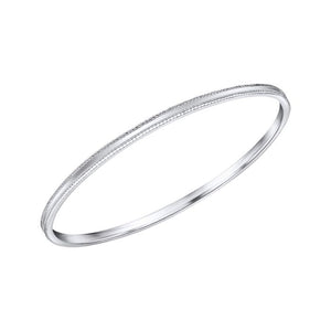 silver bangle milgrain edge - Carathea jewellers