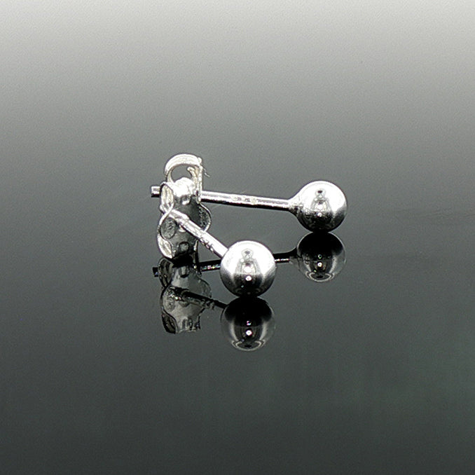 silver 4 mm ball stud earrings - Carathea & Jools
