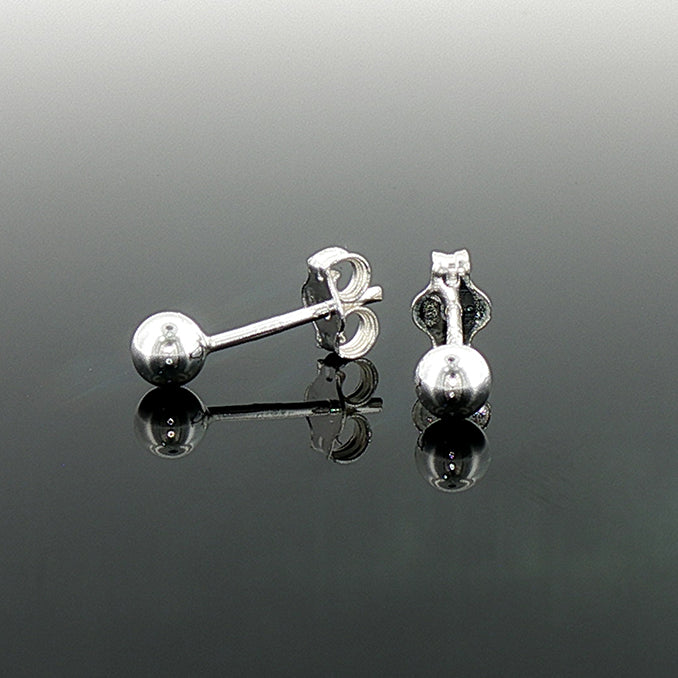 silver 4 mm ball stud earrings - Carathea & Jools