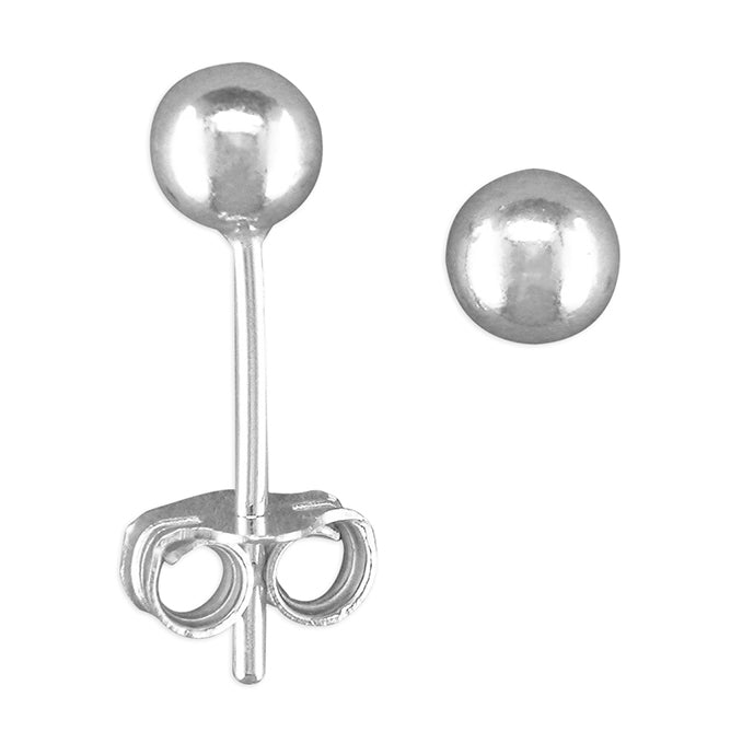 silver 4 mm ball stud earrings - Carathea & Jools