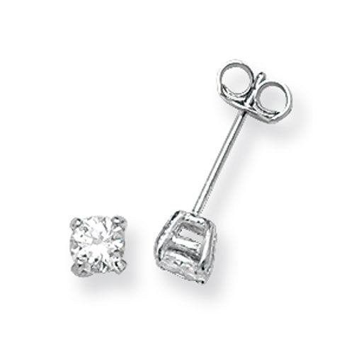 silver & CZ 4mm stud earrings - Carathea jewellers