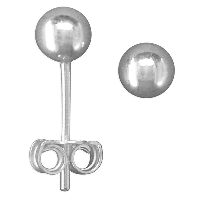 men's single 5 mm ball stud earring in silver - Carathea & Jools