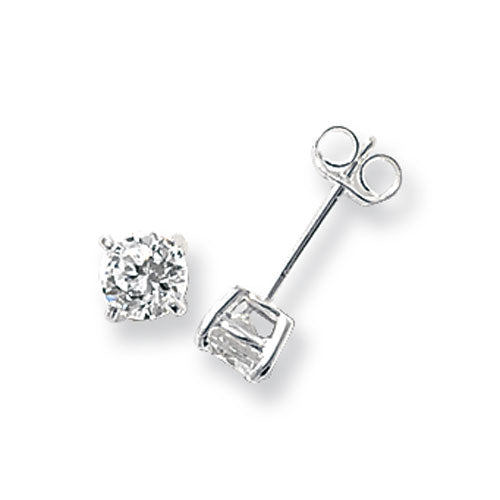 Silver Stud Earrings with CZ
