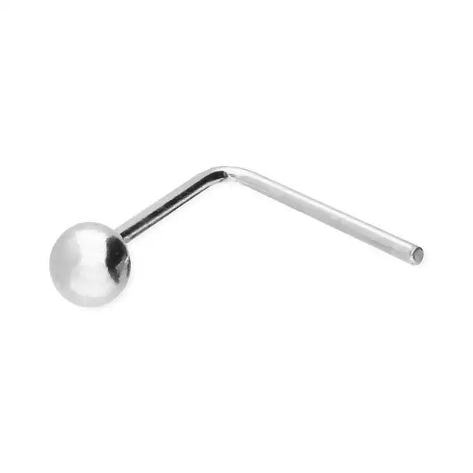 silver beaded nose stud - Carathea jewellers