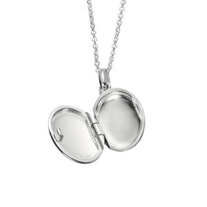 silver oval locket with beading for girls - Carathea jewellers