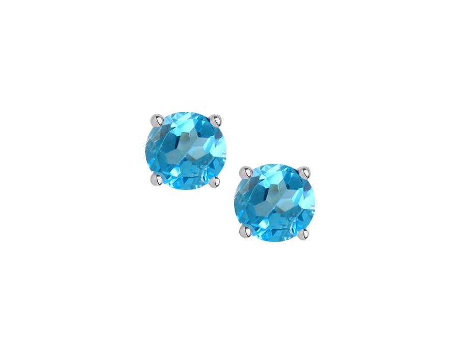 silver and blue topaz stud earrings - Carathea jewellers