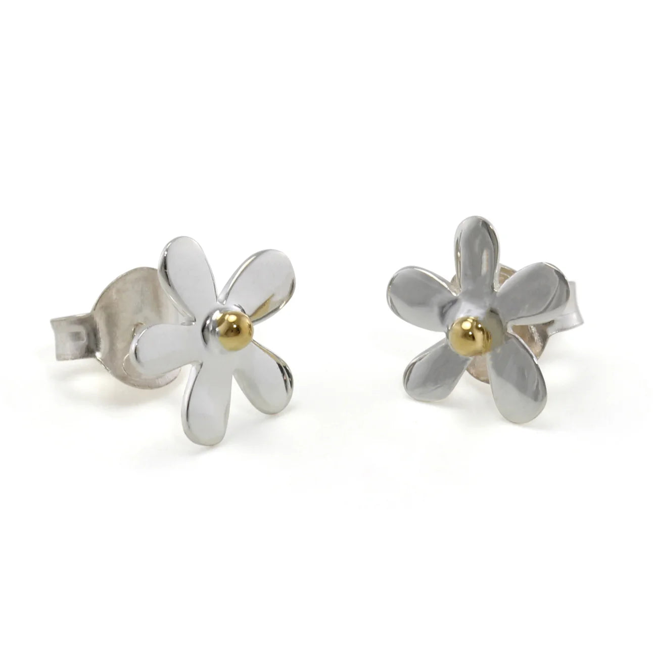 Silver Dainty Flower Stud Earrings