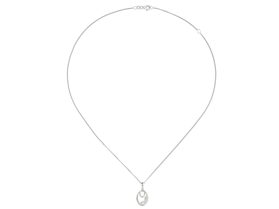 Silver Pendant with Three-Stones Cubic Zirconia Carathea & Jools jewellers Bridgwater
