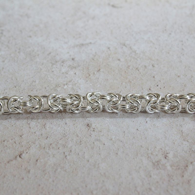 silver byzantine link ladies bracelet | Carathea