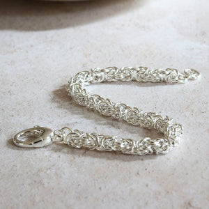 silver byzantine link ladies bracelet | Carathea