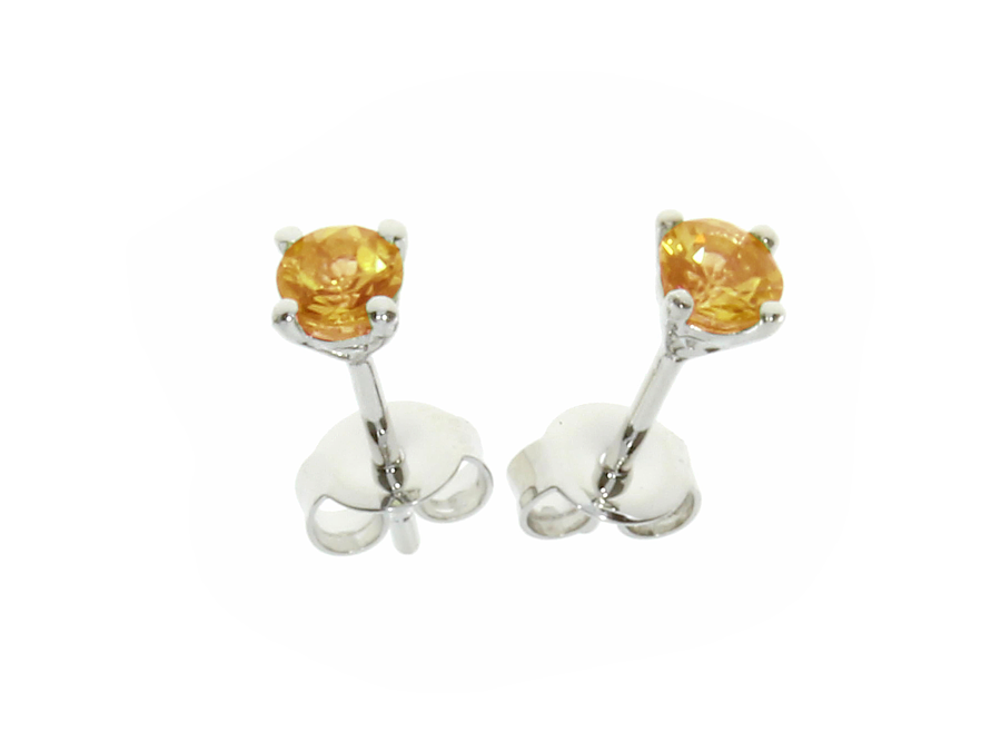 silver citrine four claw stud earrings - Carathea jewellers