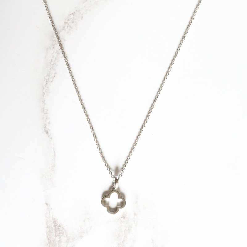 silver quatrefoil pendant on chain - Carathea & Jools