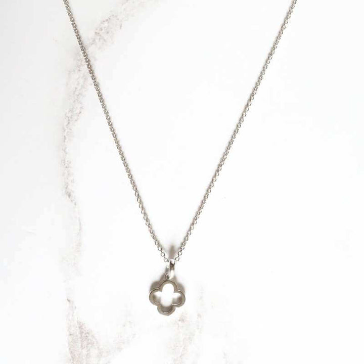 silver quatrefoil pendant on chain - Carathea & Jools