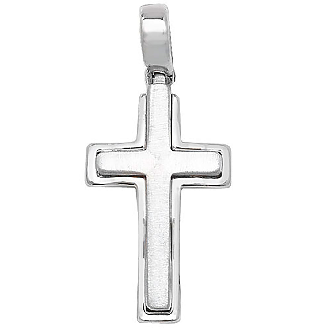 silver cross pendant with raised brushed cross - Carathea & Jools