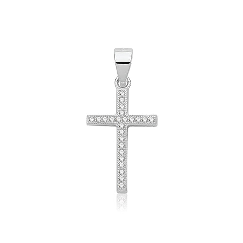 Silver Cross with Cubic Zirconia