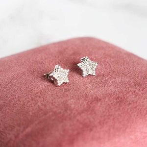 silver cz baguette and brilliant cut star earrings - carathea jewellers