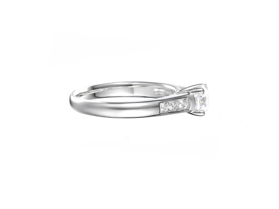 silver cz twist engagment ring - Carathea & Jools jewellers Bridgwater