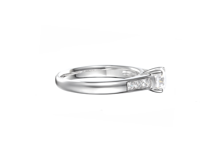 silver cz twist engagment ring - Carathea & Jools jewellers Bridgwater