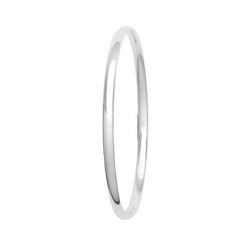 Silver ladies D-Shape bangle - Carathea