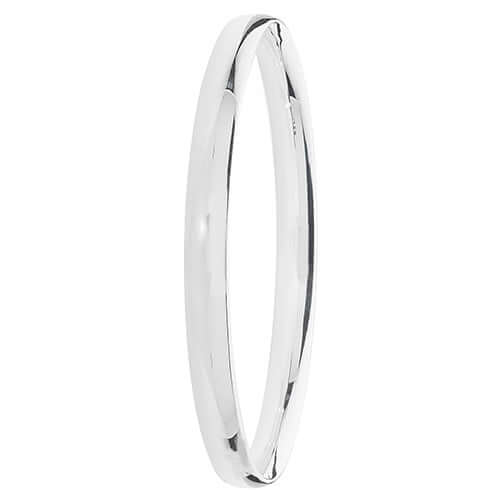 Ladies Plain Silver Bangle 7mm Wide