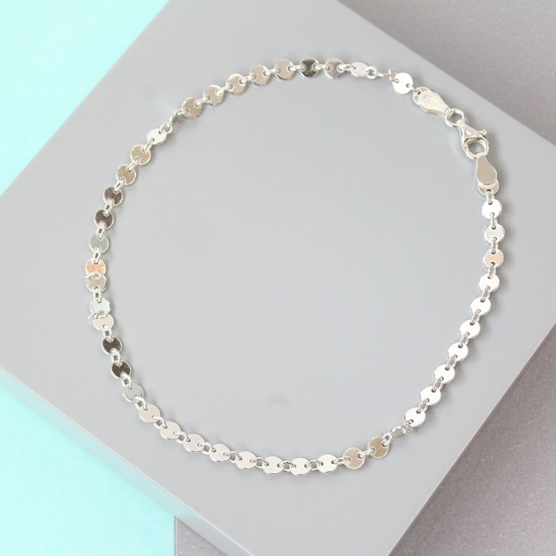 Silver Disc Anklet | Jewellery Carathea