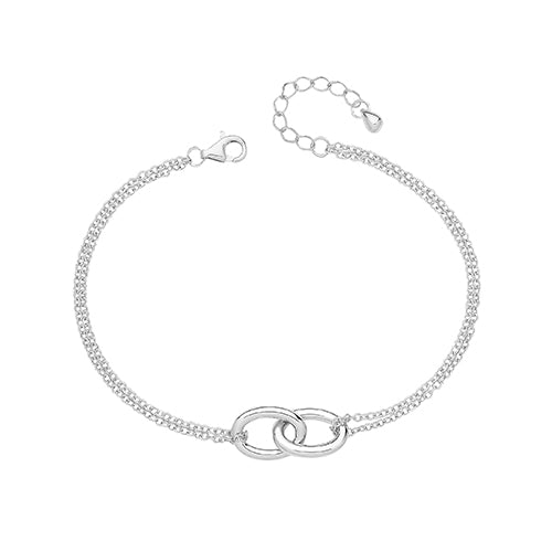 double stranded silver bracelet with interlocking ovals - Carathea and Jools