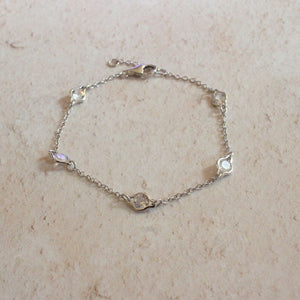 silver enclosed CZ station bracelet | Carathea