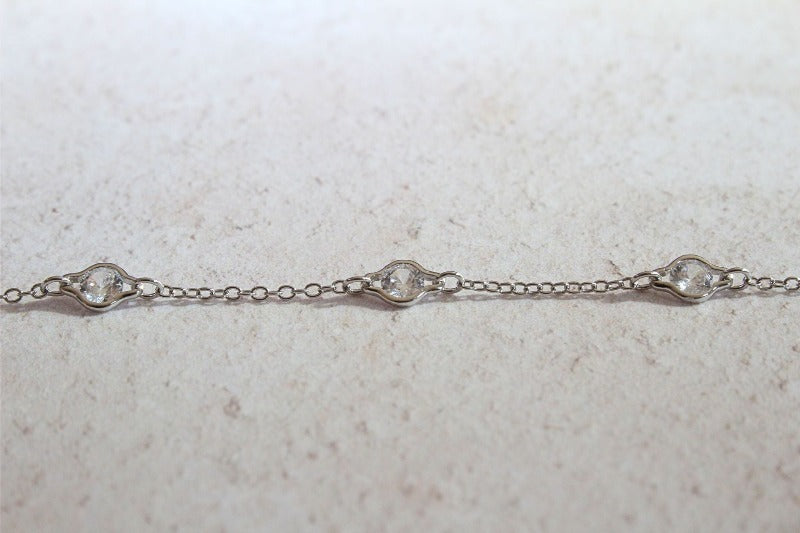 silver station enclosed cz bracelet | Carathea