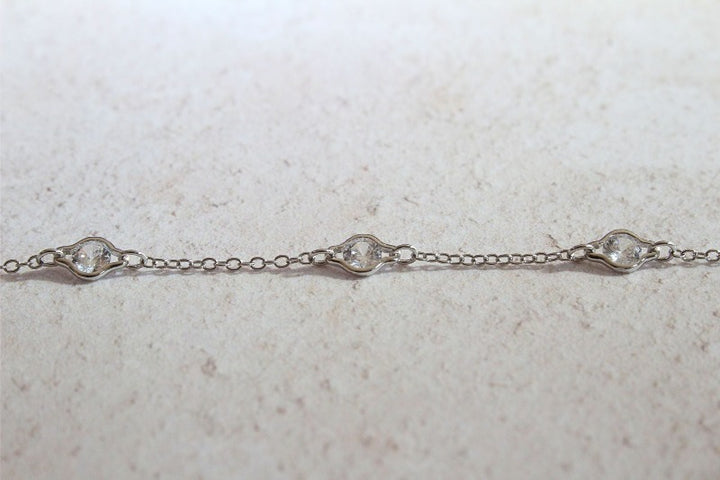silver station enclosed cz bracelet | Carathea