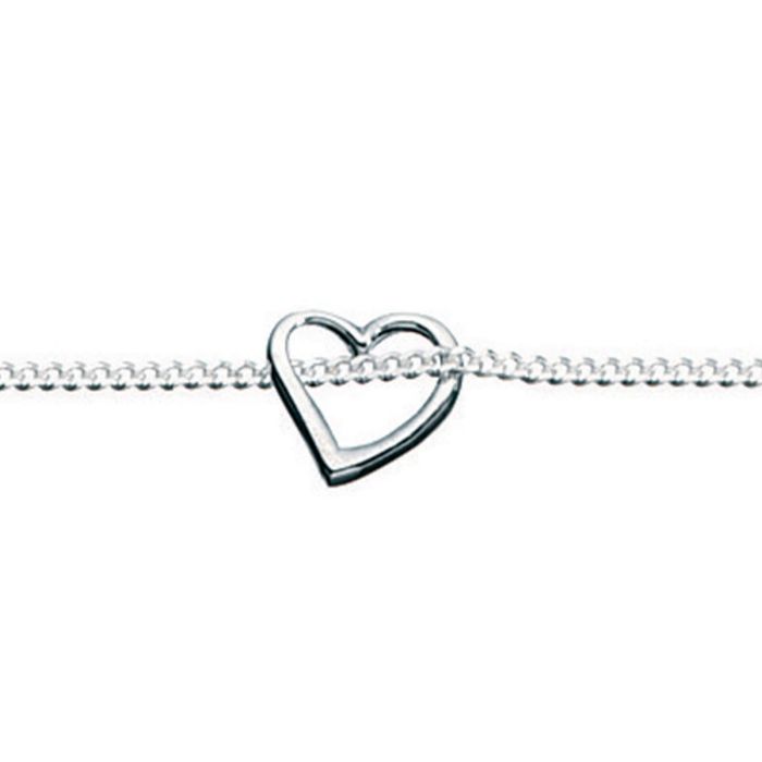 Silver Ankle Chain with Slip-On Heart Jewellery Carathea jewellers 