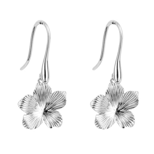 silver floral drop earrings hook fitting | Jewellery Carathea