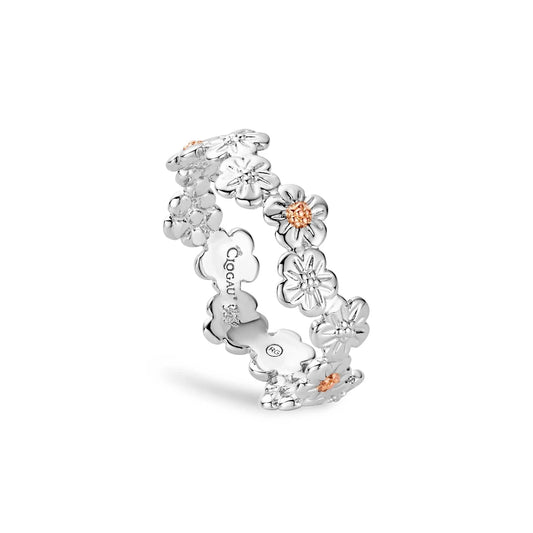 Clogau Silver & Welsh Gold Forget me Not Ring