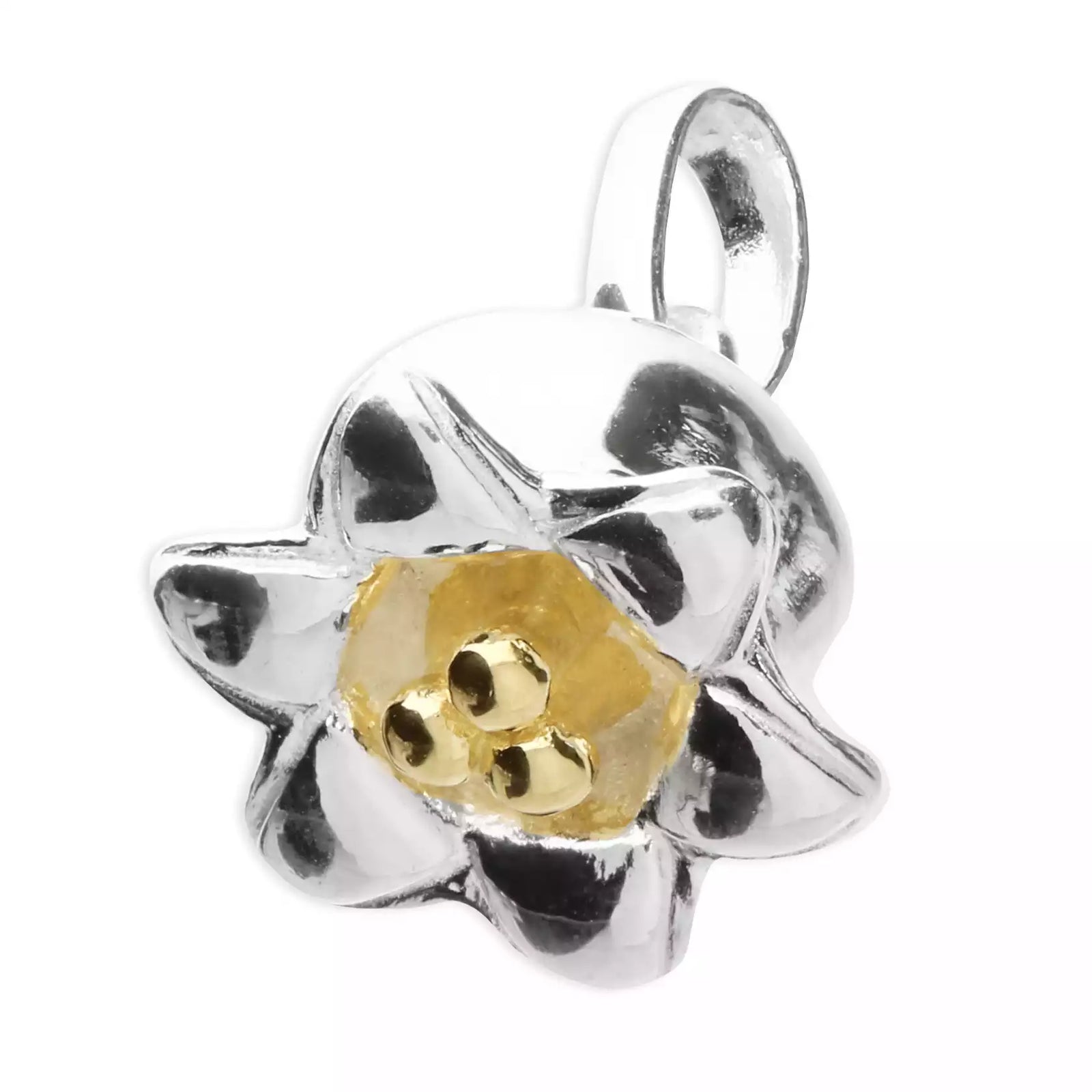 silver and gold Lily of the Valley pendant - Carathea jewellers