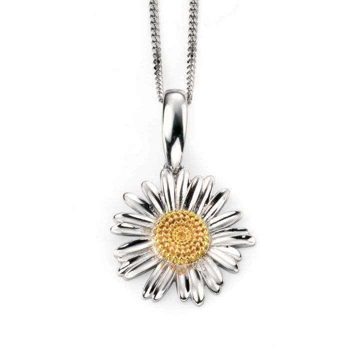 Silver and Gold Daisy Pendant