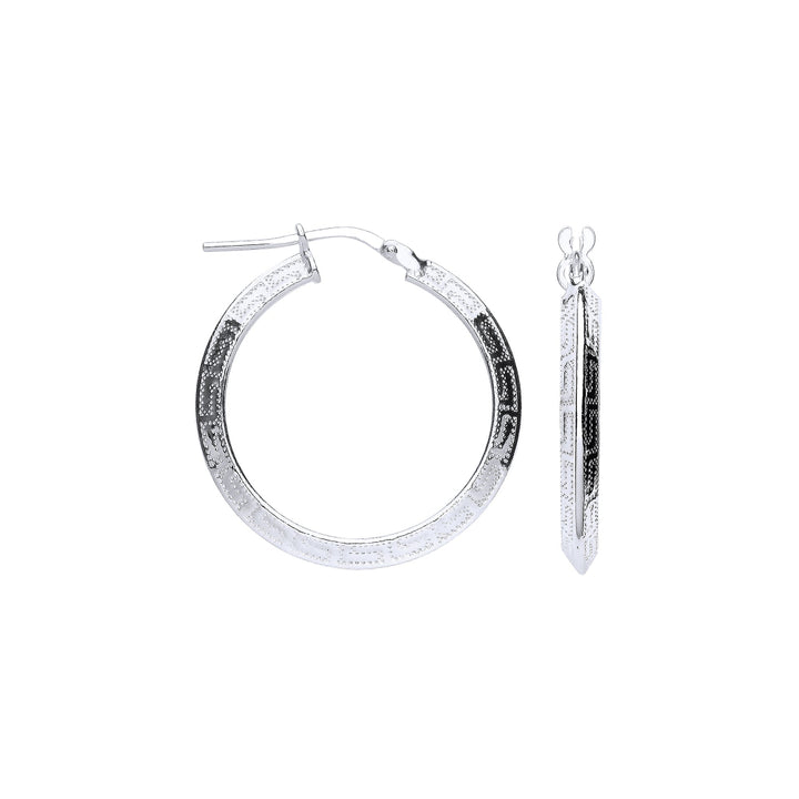 Silver Greek Key hoop earrings - Carathea & Jool