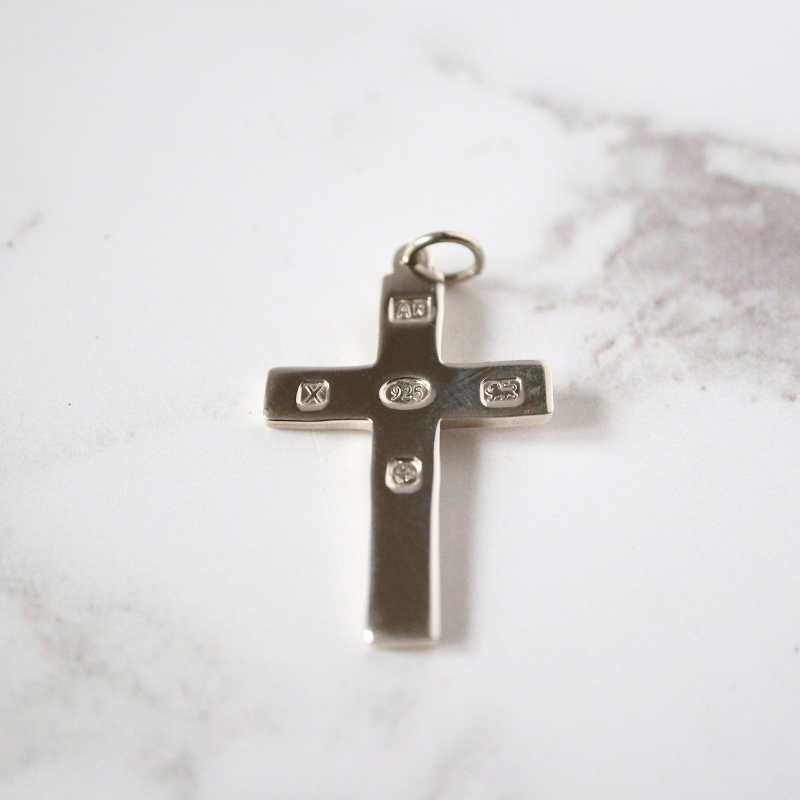 silver reversible cross pendant with hallmarks - Carathea jewellers