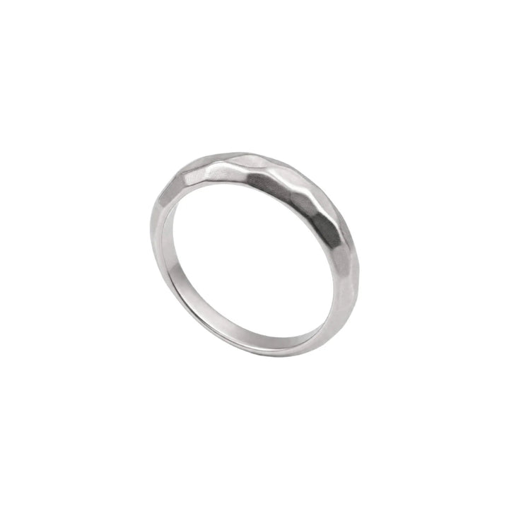 silver hammered ring 