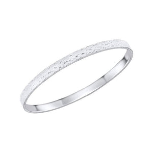 Silver hammered texture bangle - Carathea