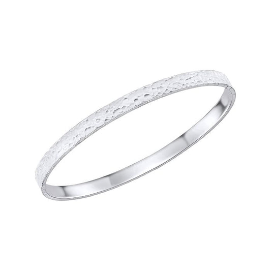 Silver hammered texture bangle - Carathea