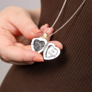 silver heart locket and chain - Carathea jewellers