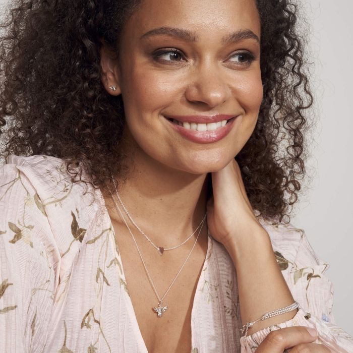 Silver Heart Slider Necklace Jewellery Carathea