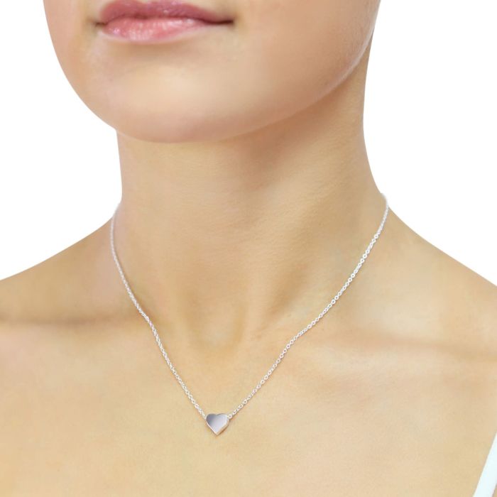 Silver Heart Slider Necklace Jewellery Carathea