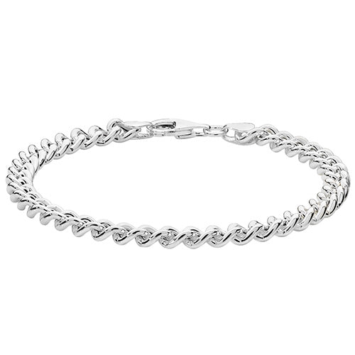Silver Ladies Curb Bracelet