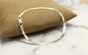 Silver Herringbone Chain Bracelet