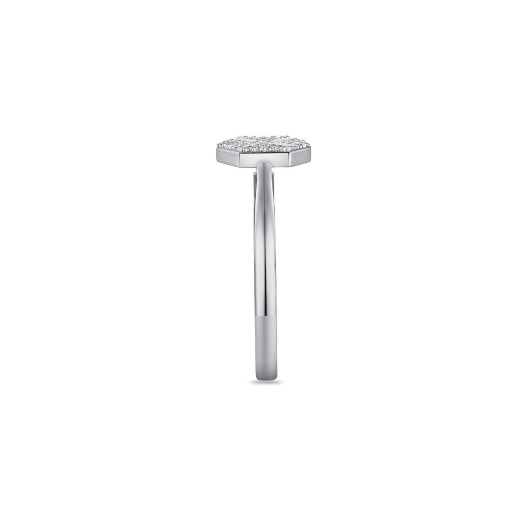 silver and CZ hexagonal ring - Carathea & Jools, Bridgwater jewellers