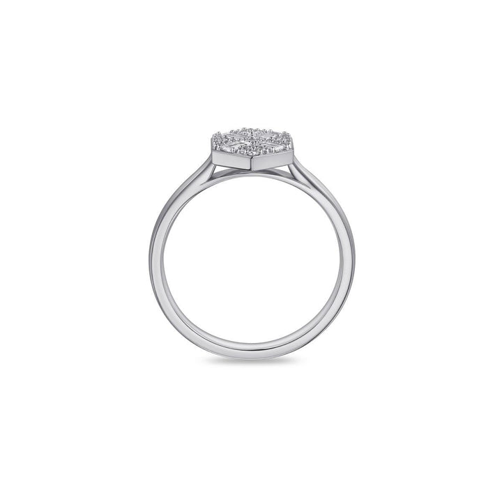silver and CZ hexagonal ring - Carathea & Jools, Bridgwater jewellers