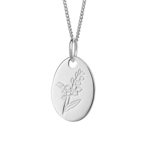 Silver lily of the valley birth month flower pendant - Carathea