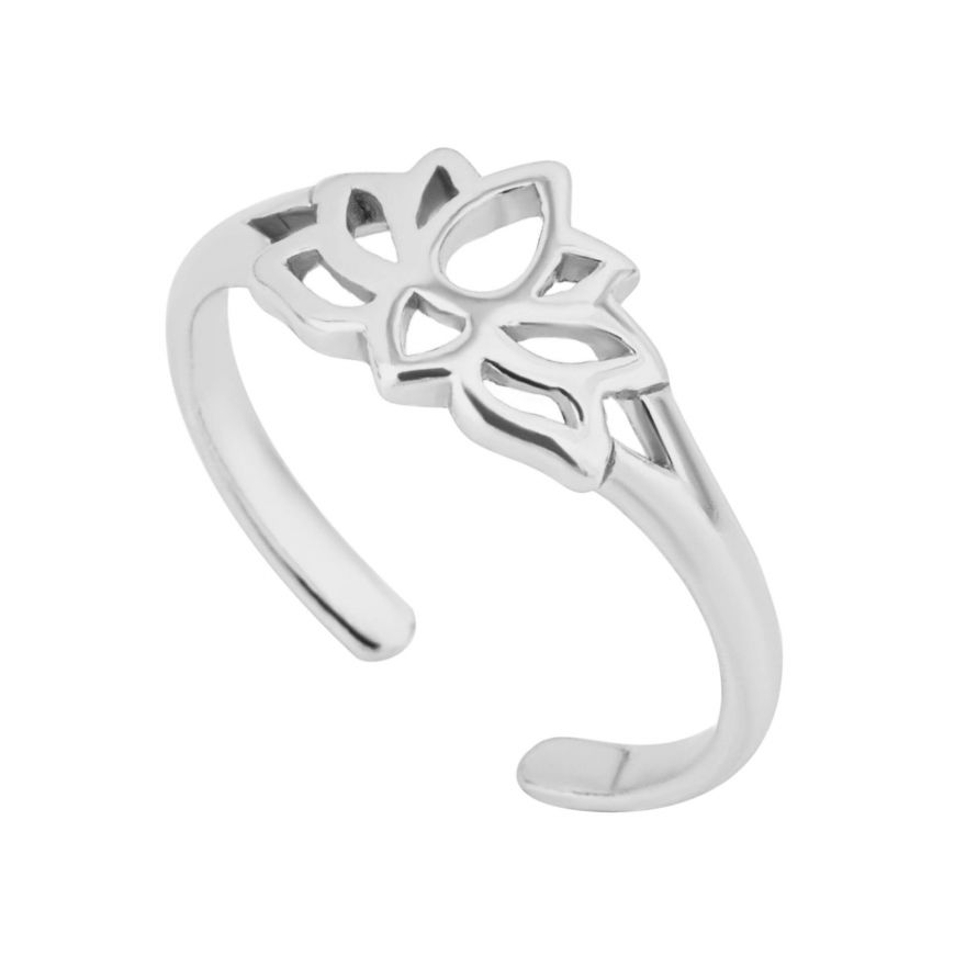 Silver Lotus Blossom Toe Ring