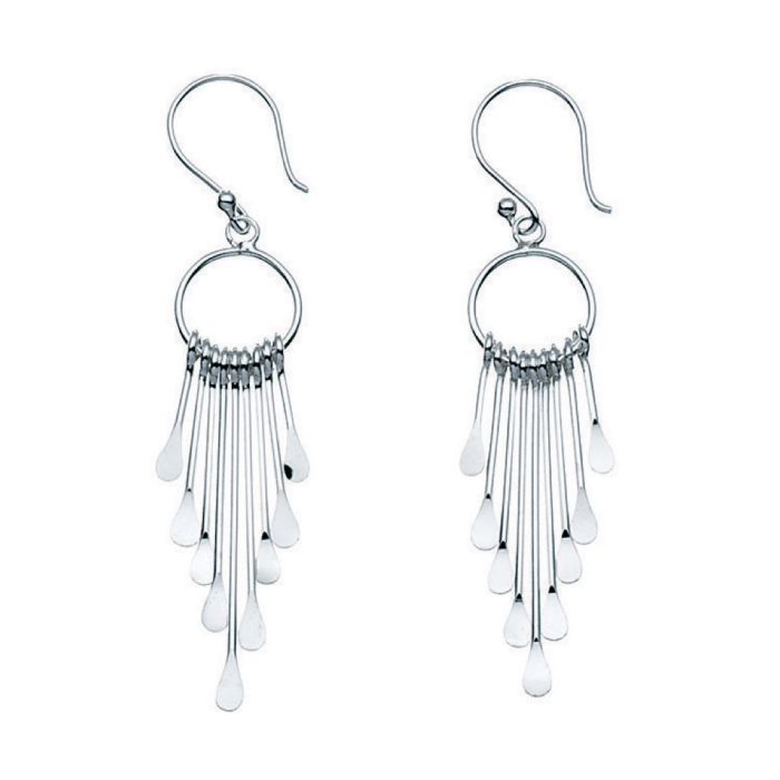 silver drop earrings with multi-drop silver - Carathea jewellers